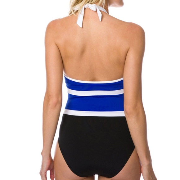 Nautica Colorblock Halter One-piece Swimsuit - Picture 2 of 2